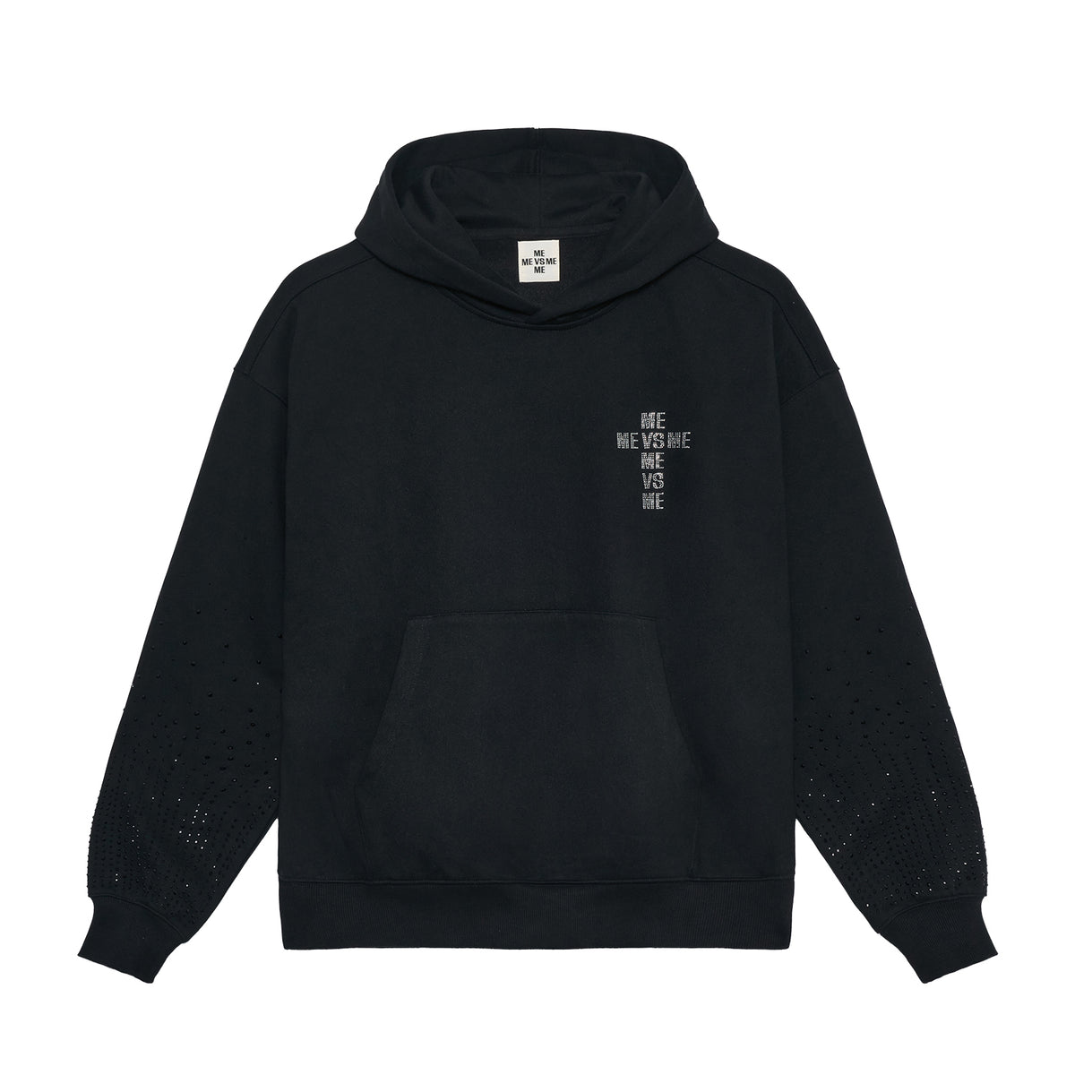 Gradient Rhinestone Sleeve Hoodie