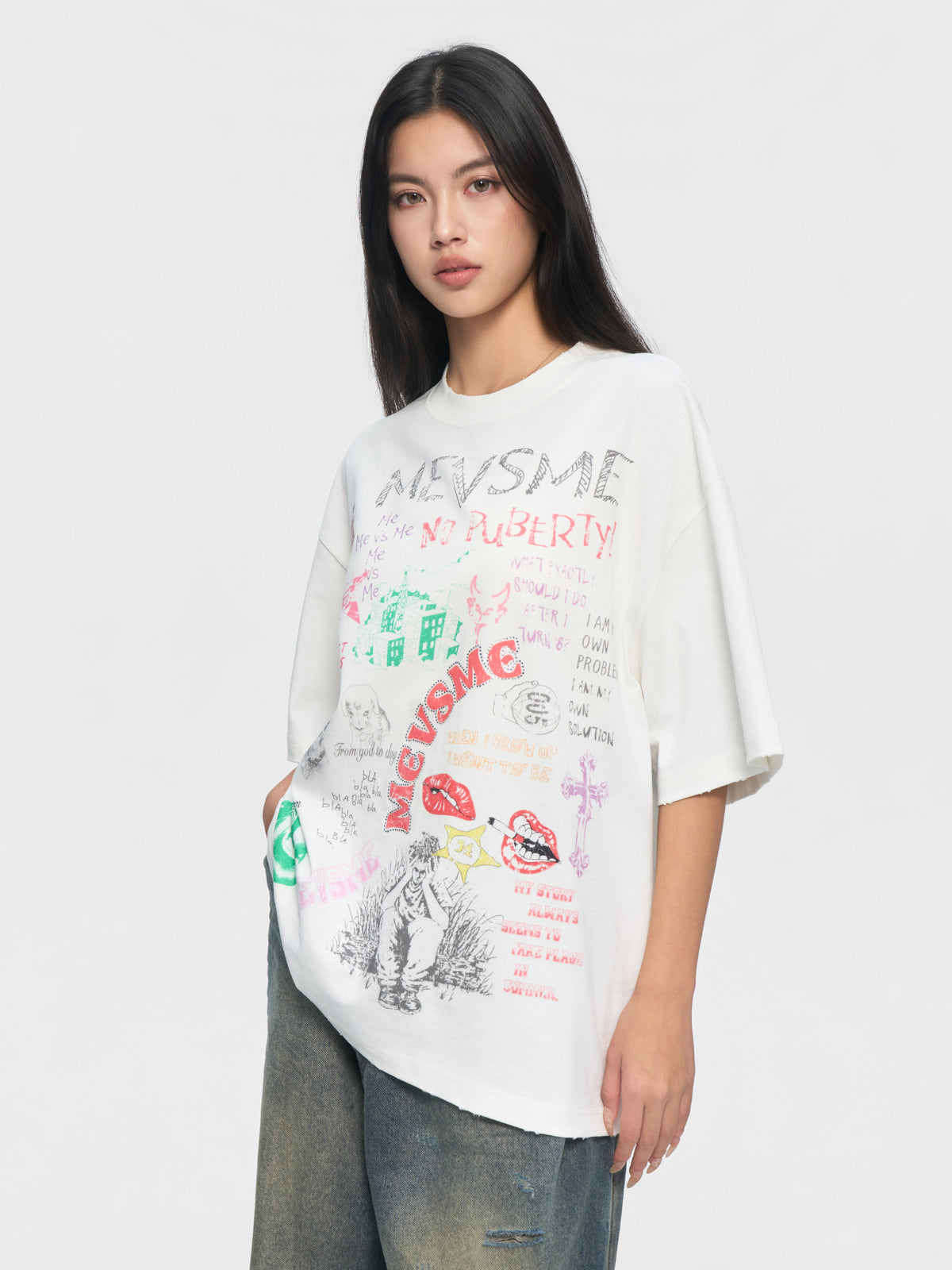 Doodle “No Puberty” Graphic Tee