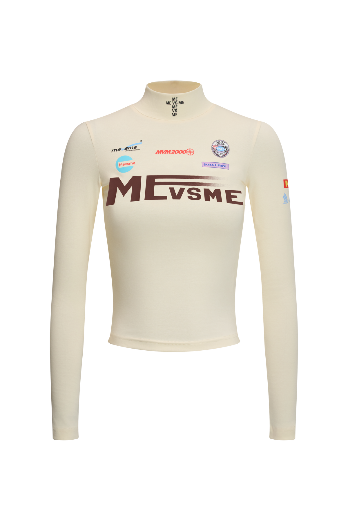 Moto-Graphic Mock Neck Top