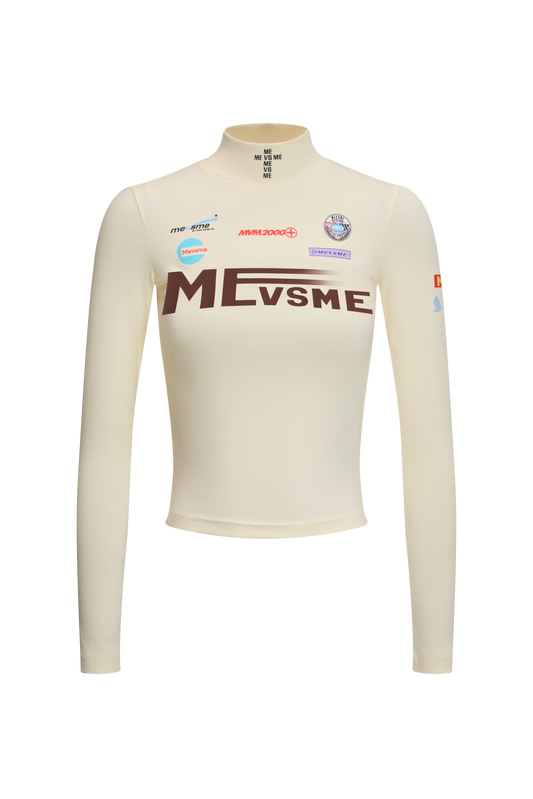 Moto-Graphic Mock Neck Top
