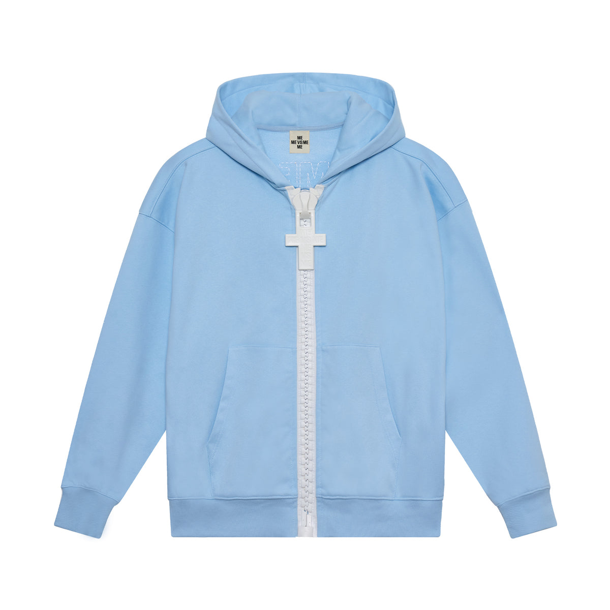 Contrast Chunky big zipper hoodie