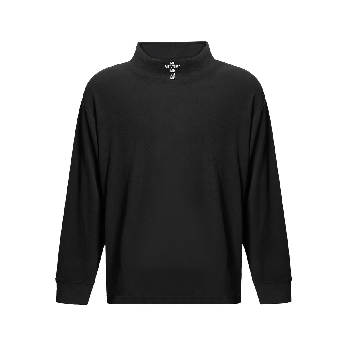 LANGARMSHIRT MIT LOGO UND STEHKRAGEN