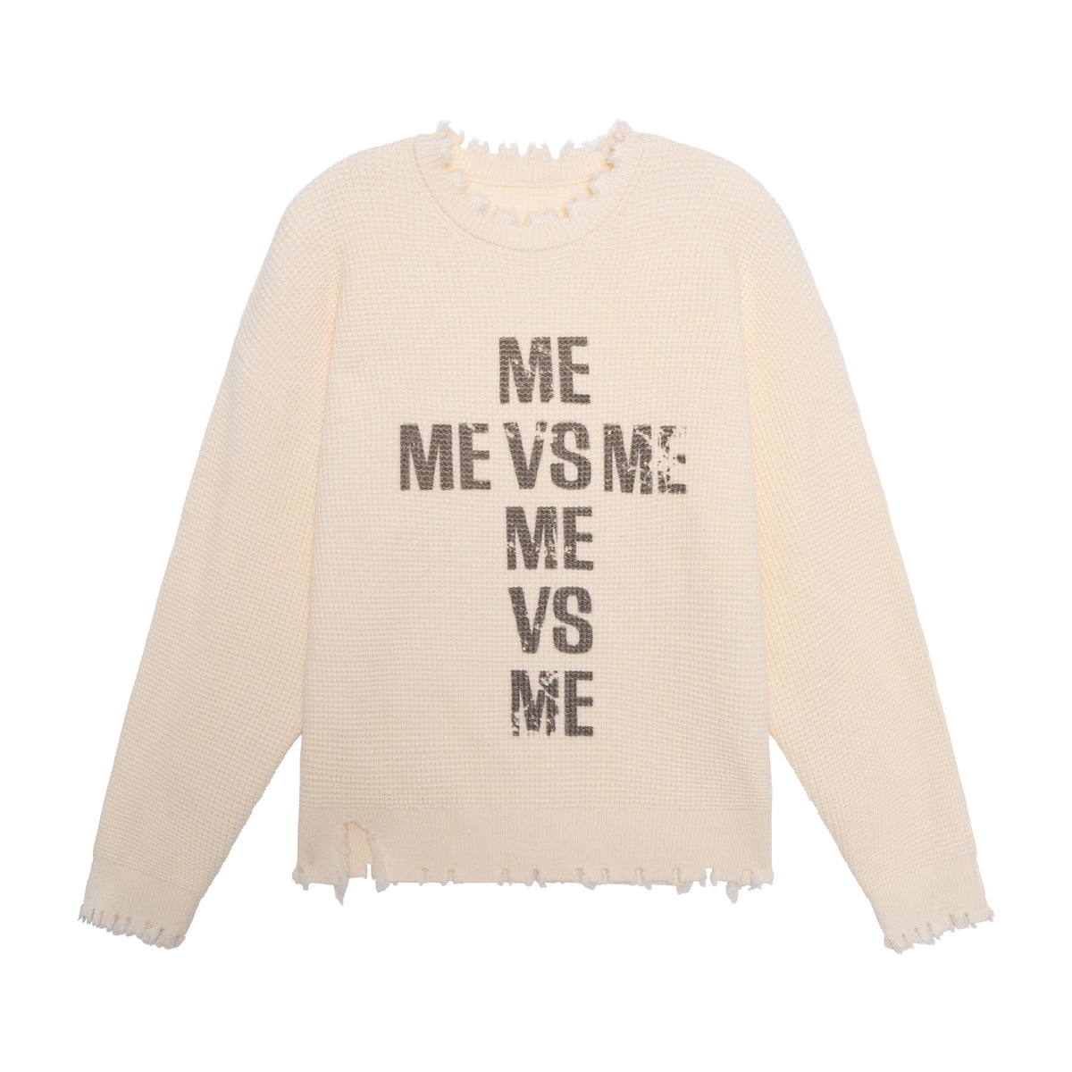 Distressed Logo Knit Sweater