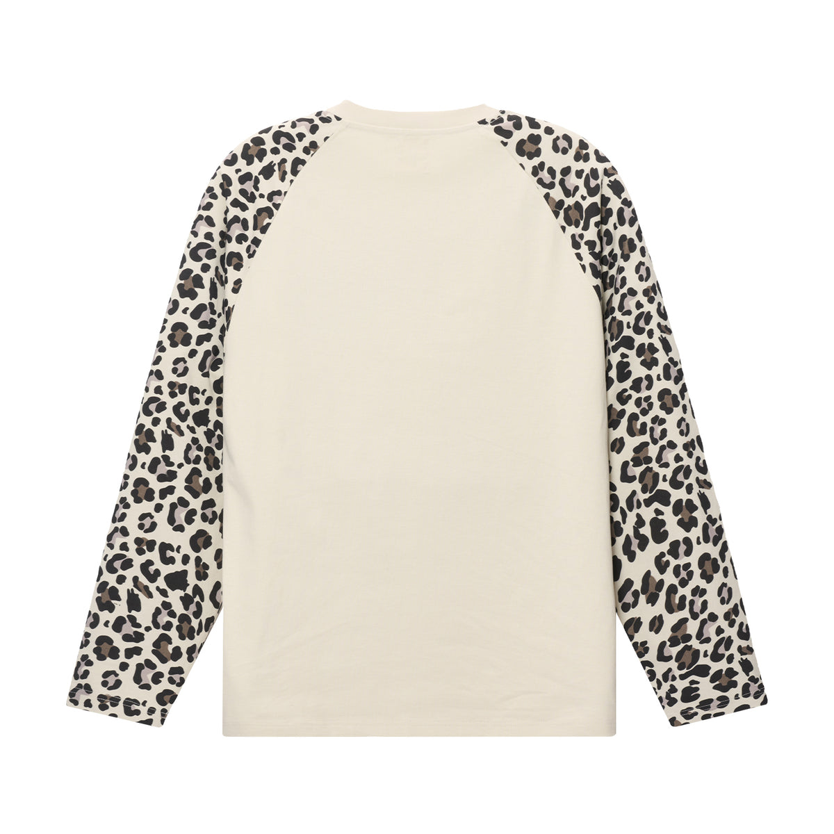 Raglan-Langarm-T-Shirt mit Leopardenmuster