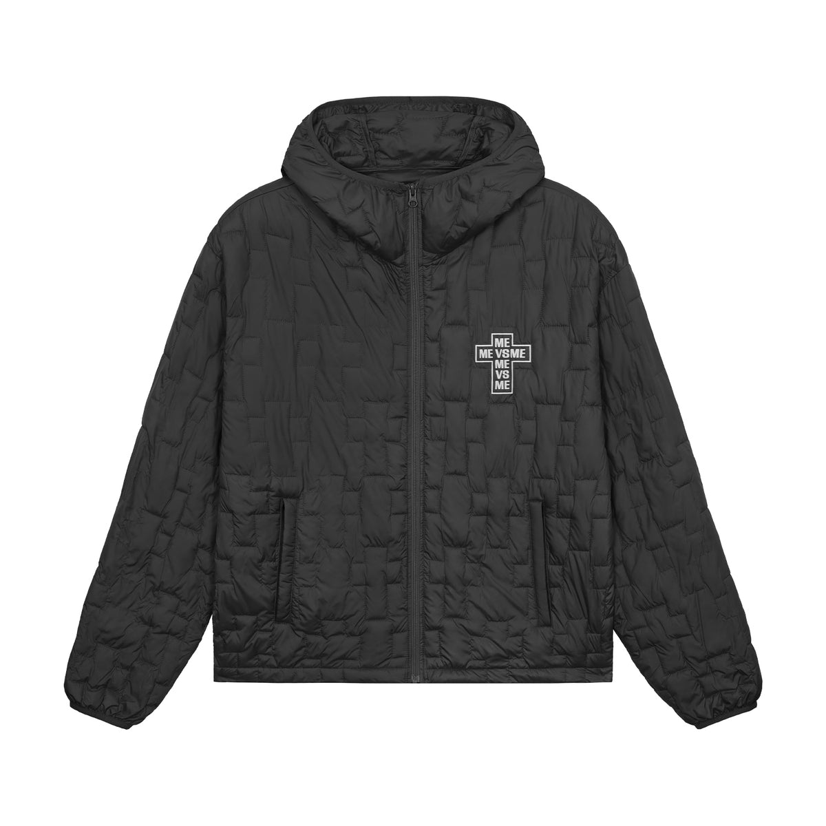Cross-Quilted Padded Jacket