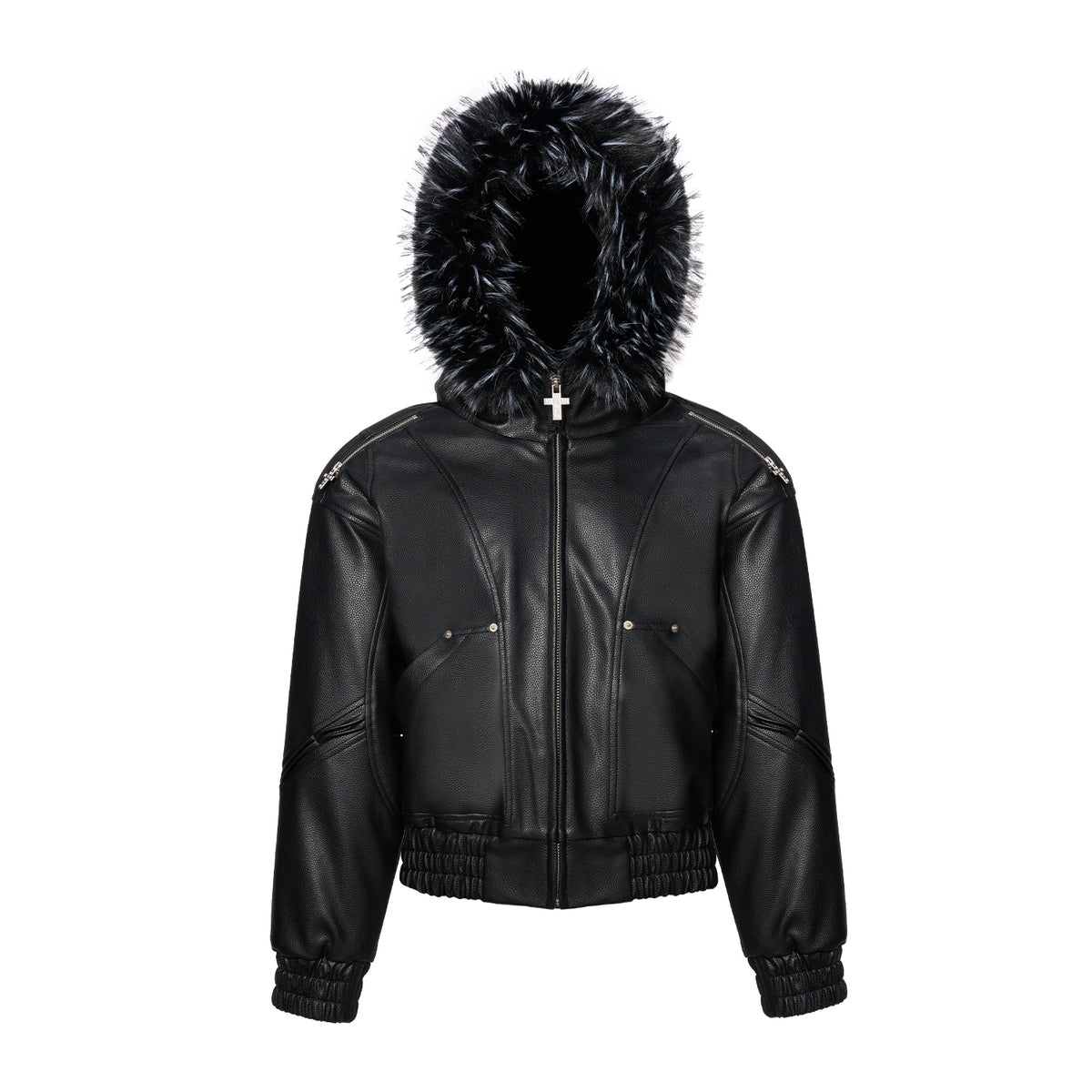 LEDERJACKE MIT KUNSTFELLBESATZ