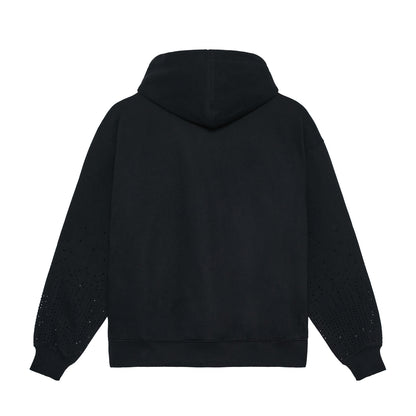 Gradient Rhinestone Sleeve Hoodie