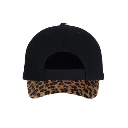 Embroidered Leopard-Brim Cap