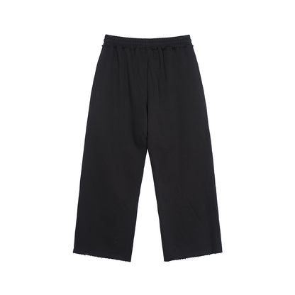 Distressed Wide-Leg Sweatpants