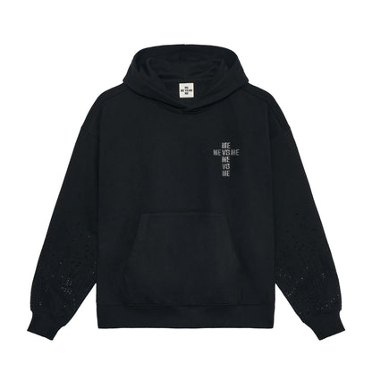 Gradient Rhinestone Sleeve Hoodie