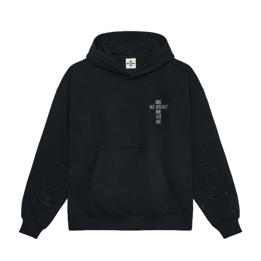 Gradient Rhinestone Sleeve Hoodie