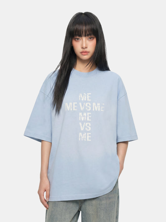 Washed Hazy Blue Cross T-Shirt