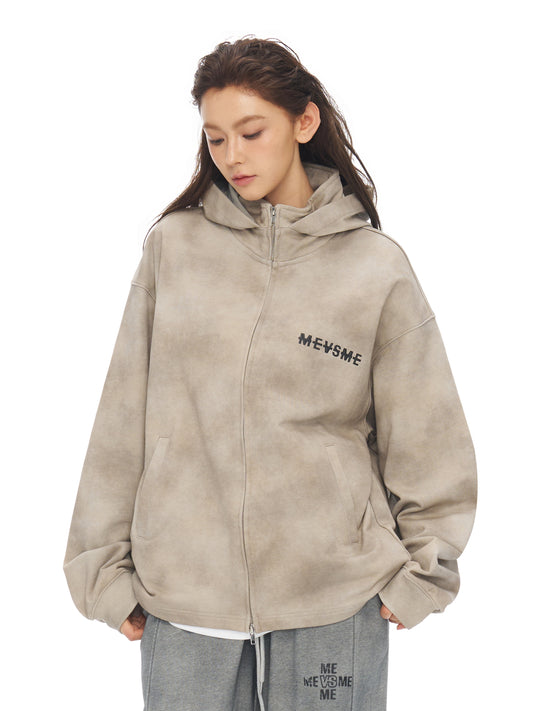 TIE-DYE WASH ZIP HOODIE