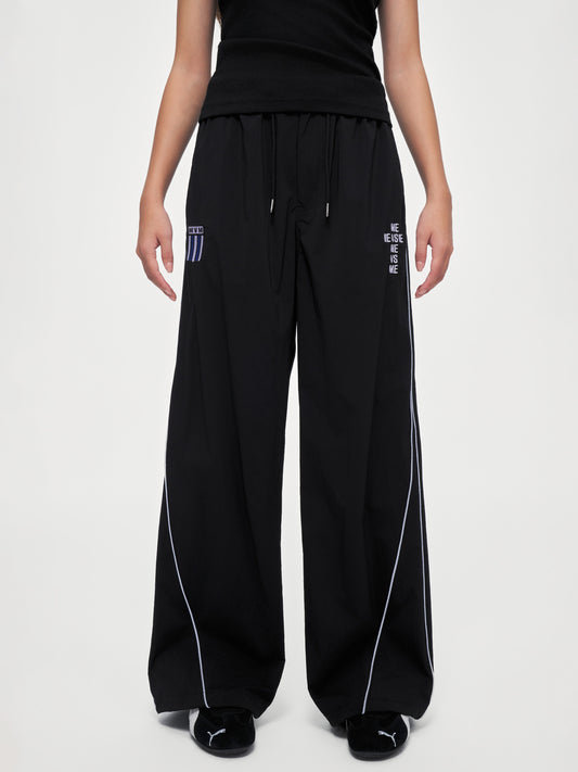 Piping Wide-Leg Track Pants