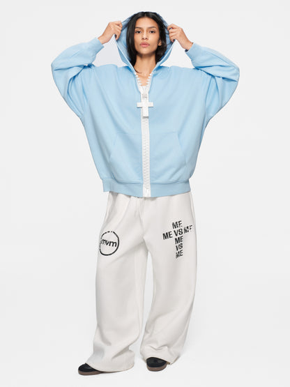 Contrast Chunky big zipper hoodie