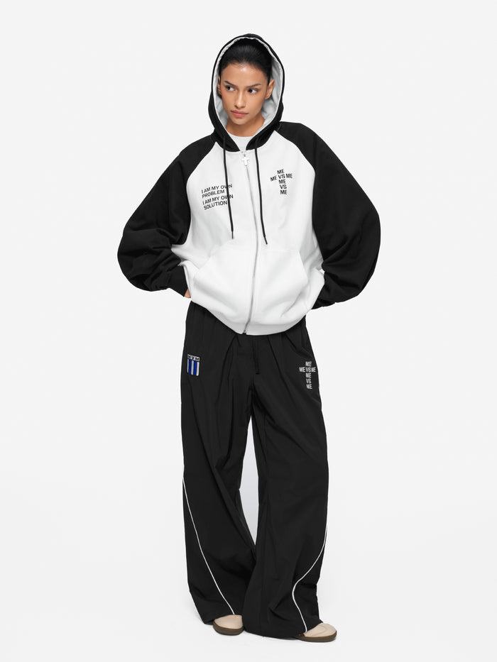 Color-Block Raglan Zip-Up Hoodie