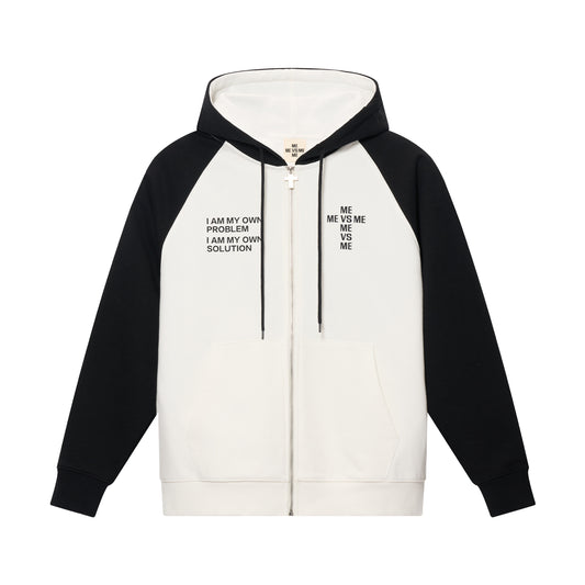 Color-Block Raglan Zip-Up Hoodie