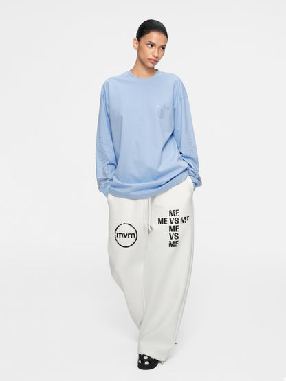 Langarmshirt mit Farbverlauf und Strasssteinen