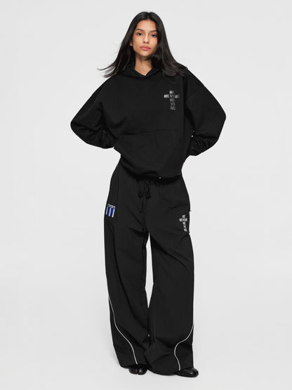 Gradient Rhinestone Sleeve Hoodie