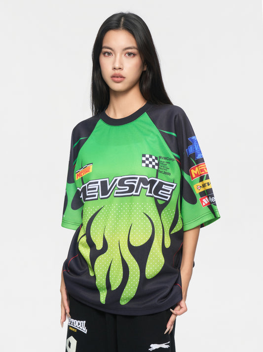 Neon Flame Racing Mesh Jersey