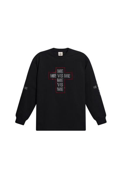 Rhinestone Cross Long Sleeve T-Shirt