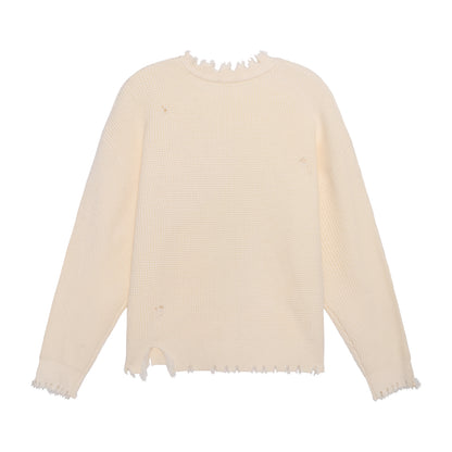 Distressed Logo Knit Sweater