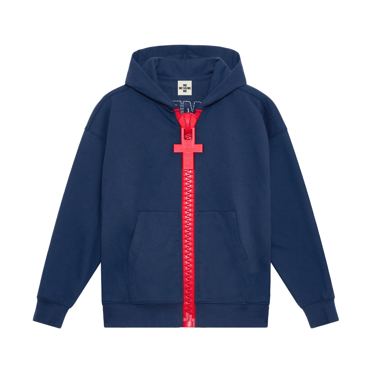 Contrast Chunky big zipper hoodie