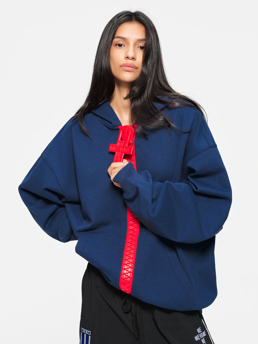Contrast Chunky big zipper hoodie