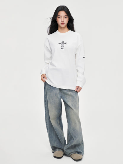 Basic-Langarmshirt mit Cross-Logo