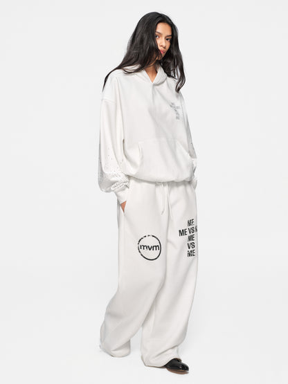 Gradient Rhinestone Sleeve Hoodie