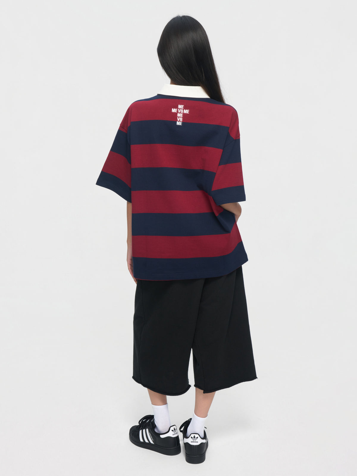 条纹橄榄球Polo衫