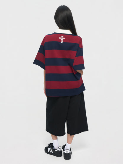 条纹橄榄球Polo衫
