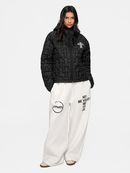 Cross-Quilted Padded Jacket