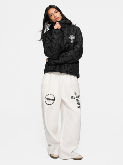 Cross-Quilted Padded Jacket