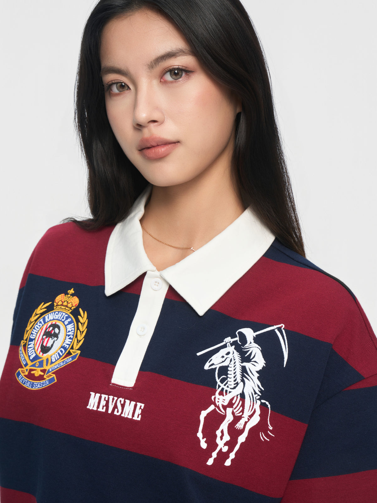 条纹橄榄球Polo衫