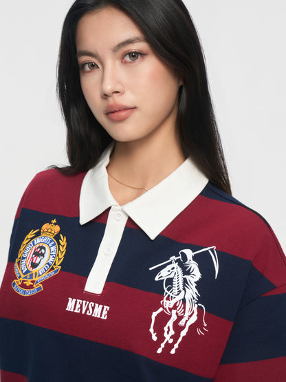 条纹橄榄球Polo衫