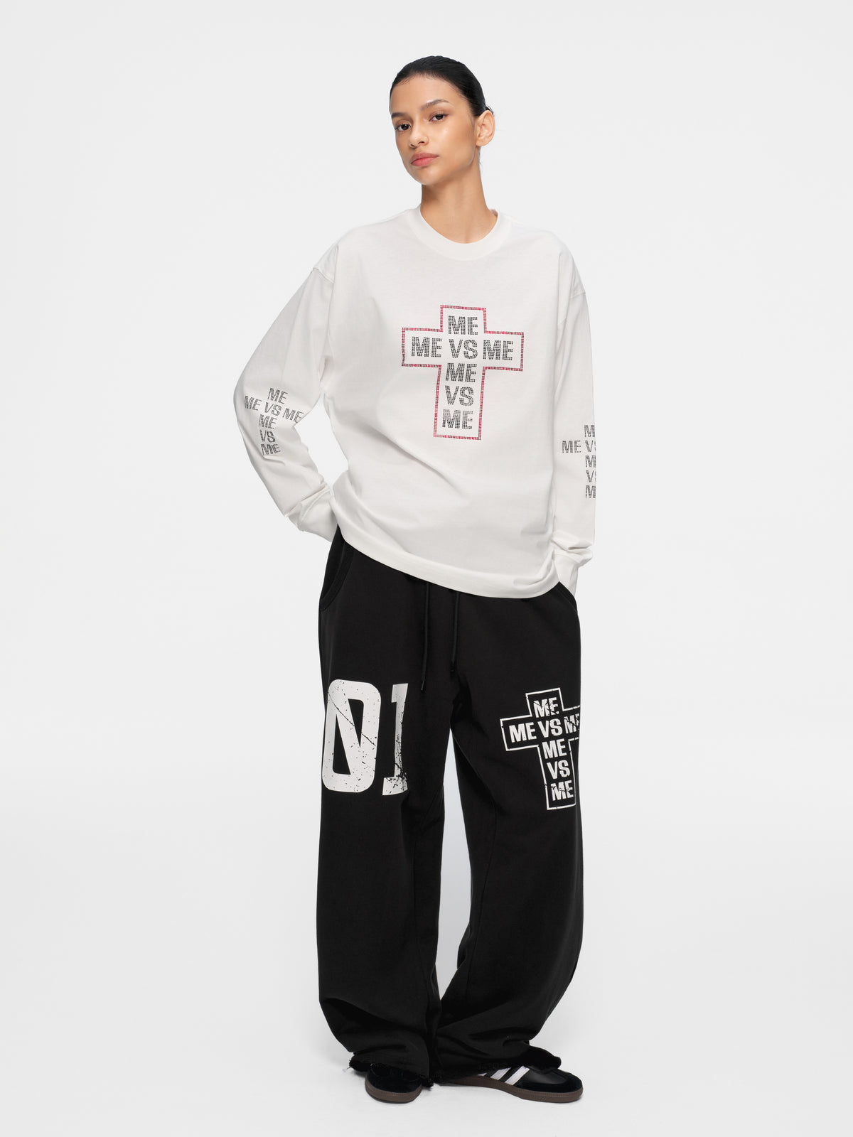 Rhinestone Cross Long Sleeve T-Shirt