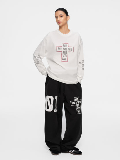 Rhinestone Cross Long Sleeve T-Shirt