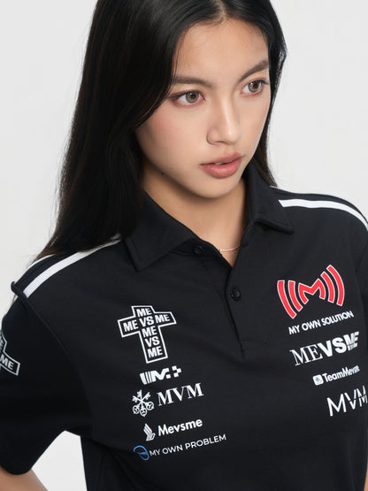 Poloshirt mit Moto-Grafik