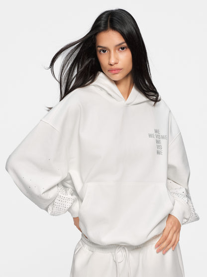 Gradient Rhinestone Sleeve Hoodie