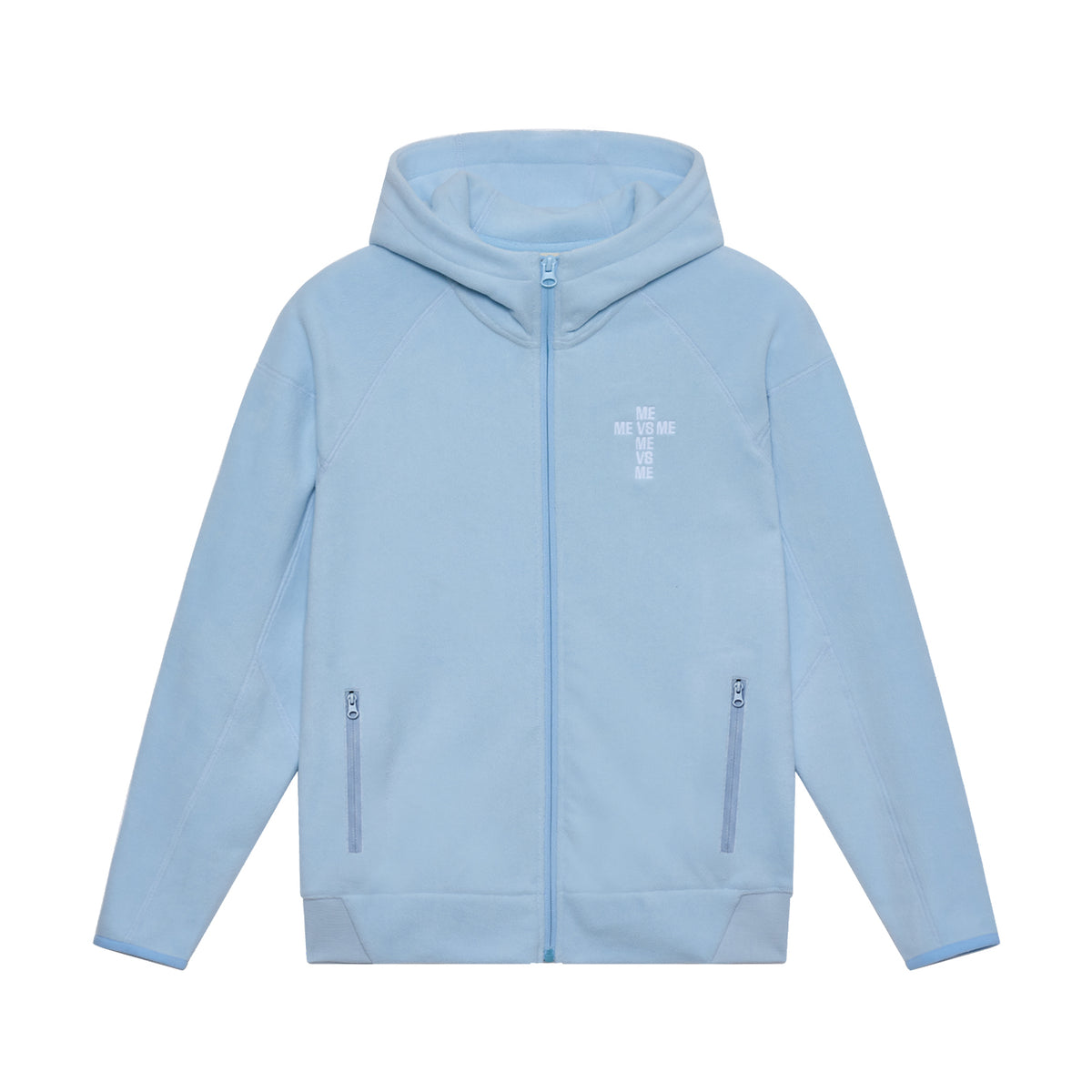 Blue Fleece Tracksuit Zip-Up Hoodie