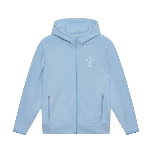 Blue Fleece Tracksuit Zip-Up Hoodie