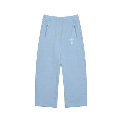 Blue Fleece Tracksuit Joggers