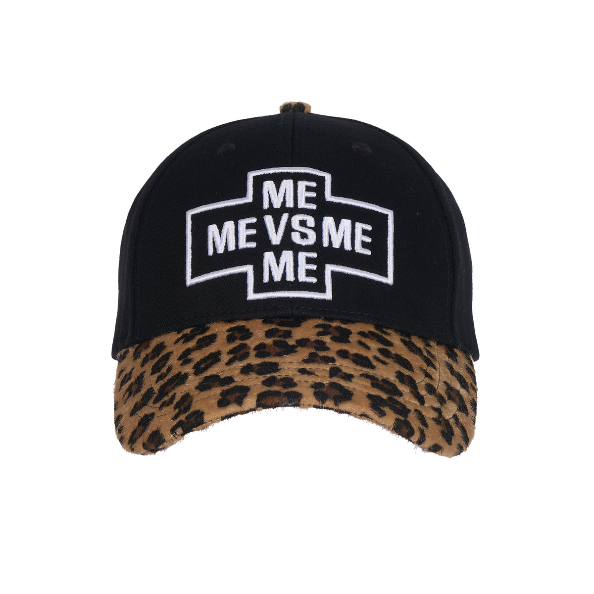 Embroidered Leopard-Brim Cap