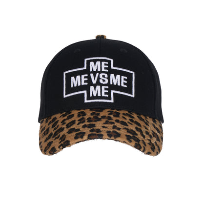 Embroidered Leopard-Brim Cap
