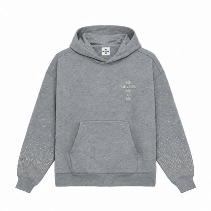 Gradient Rhinestone Sleeve Hoodie