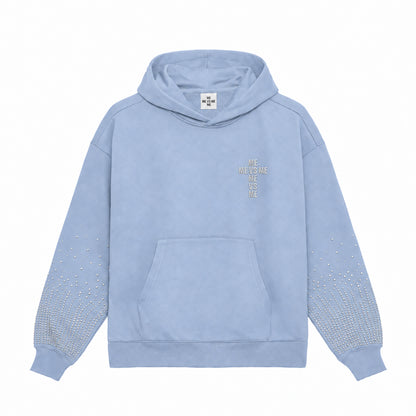 Gradient Rhinestone Sleeve Hoodie