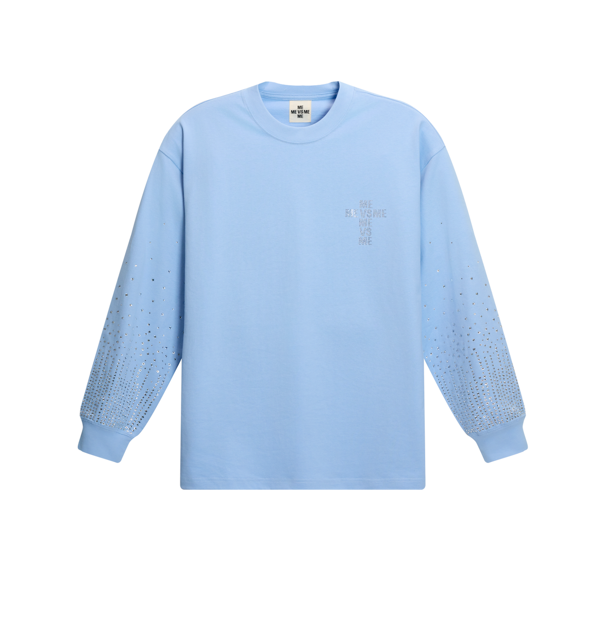 Langarmshirt mit Farbverlauf und Strasssteinen