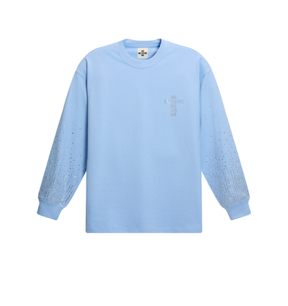 Langarmshirt mit Farbverlauf und Strasssteinen